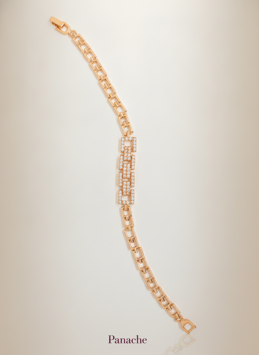 Gold Link Tennis Bracelet