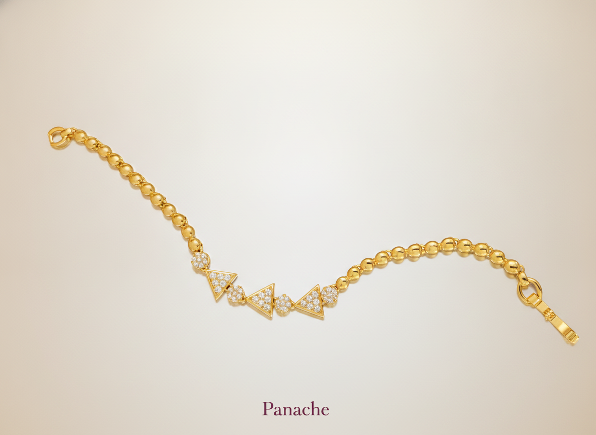 Golden Triangle Beaded Bracelet
