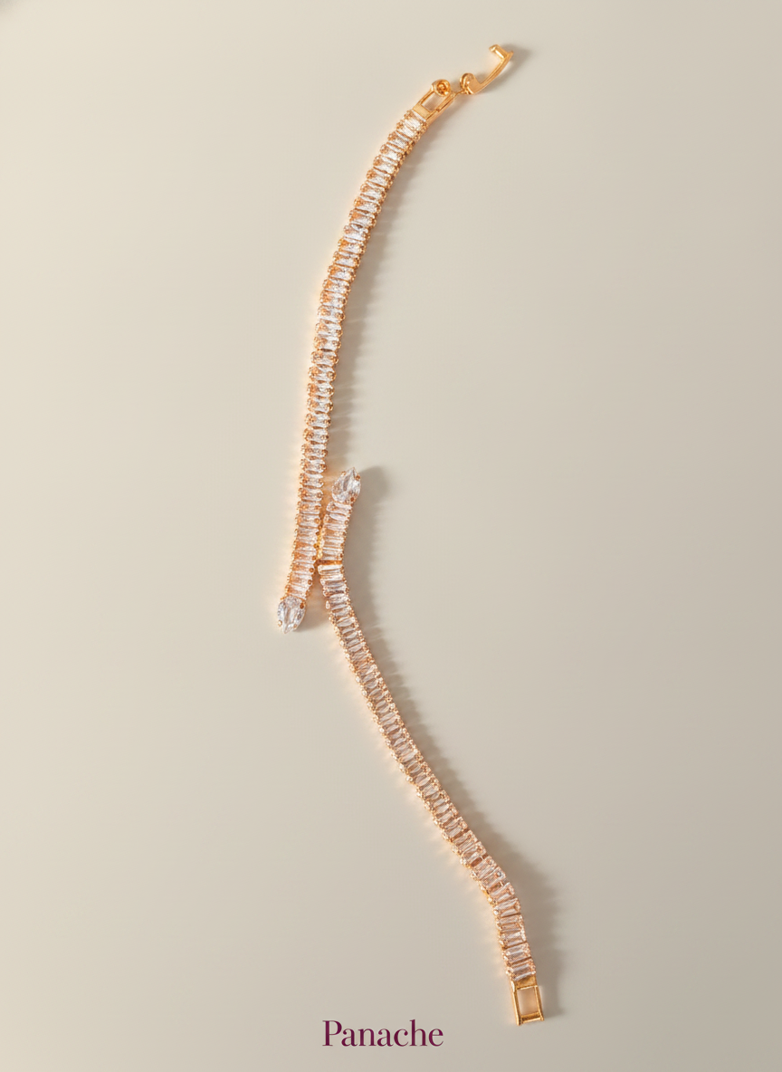 Baguette Crystal Bypass bracelet