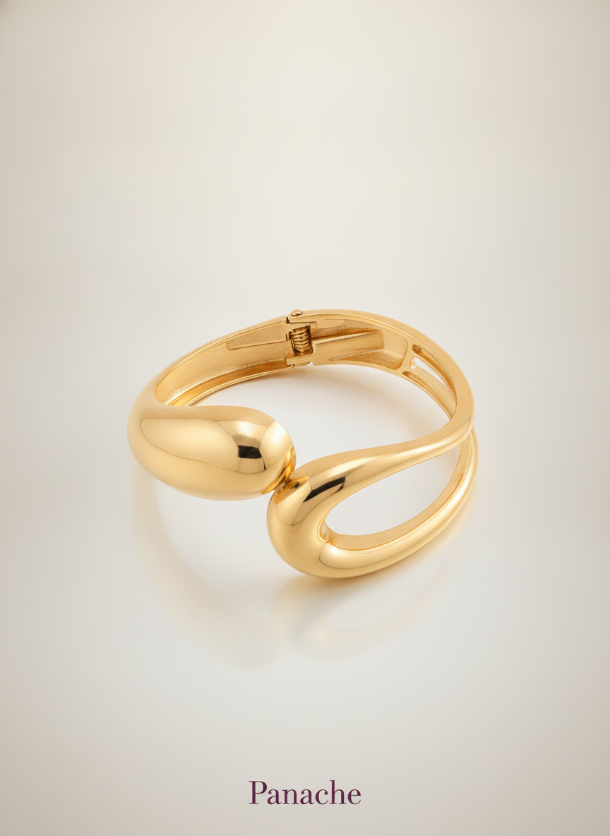 Golden Sculpted Twist Bracelet