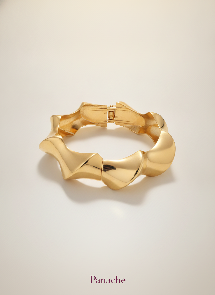 Golden Bamboo Cuff Bracelet