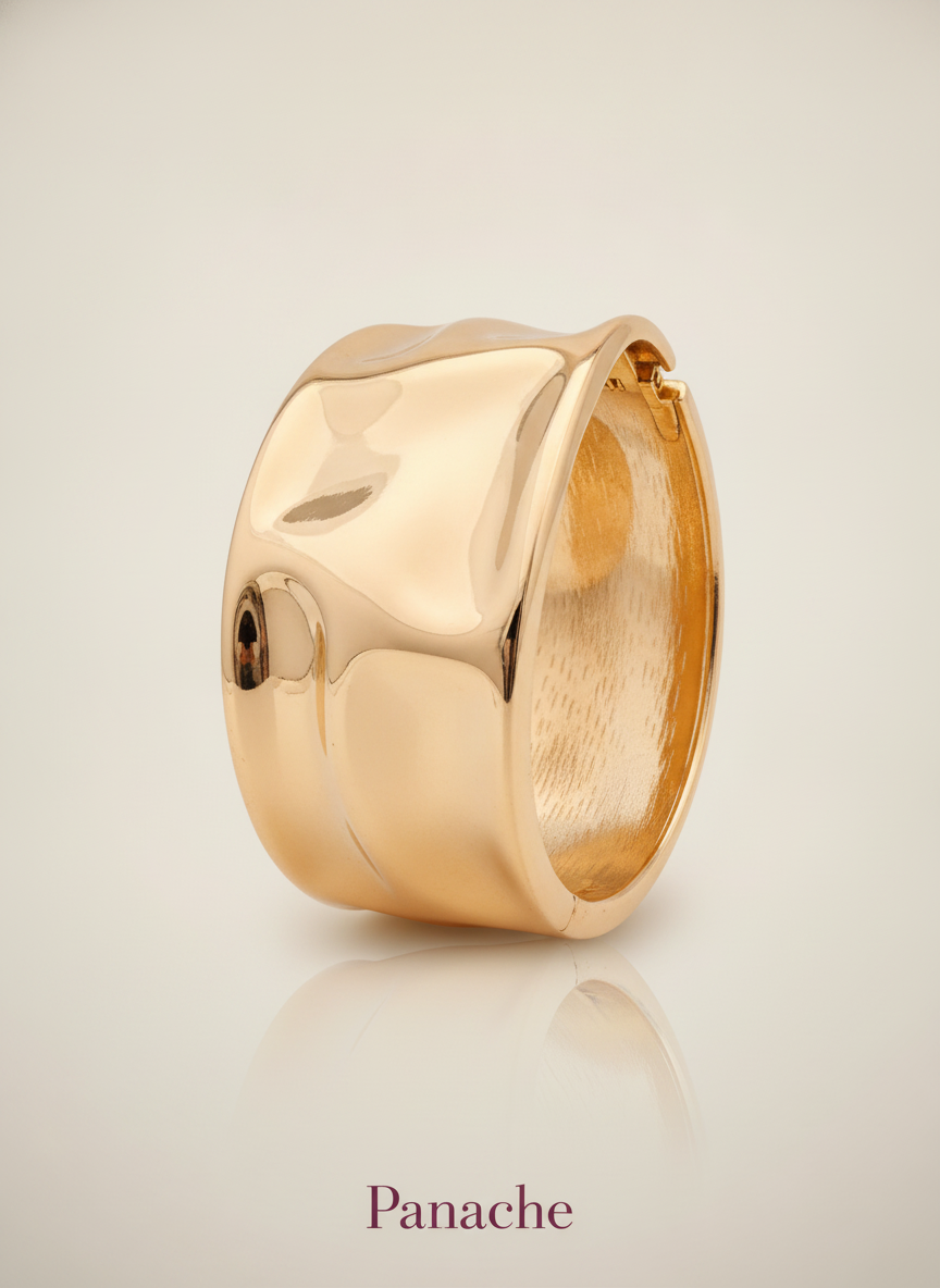Gold Sculpted Cuff Bracelet