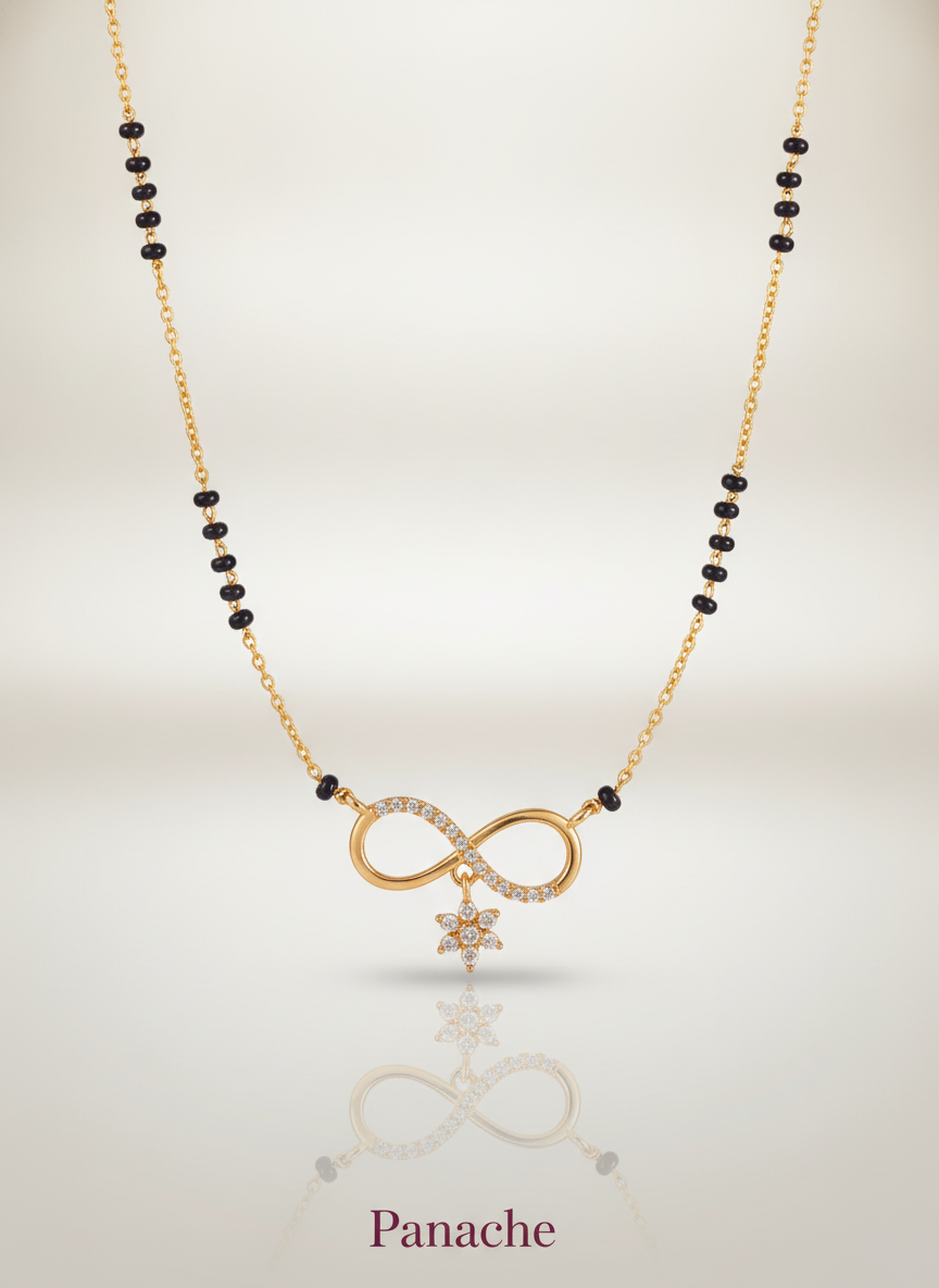 Infinity Star Black Bead Mangalsutra