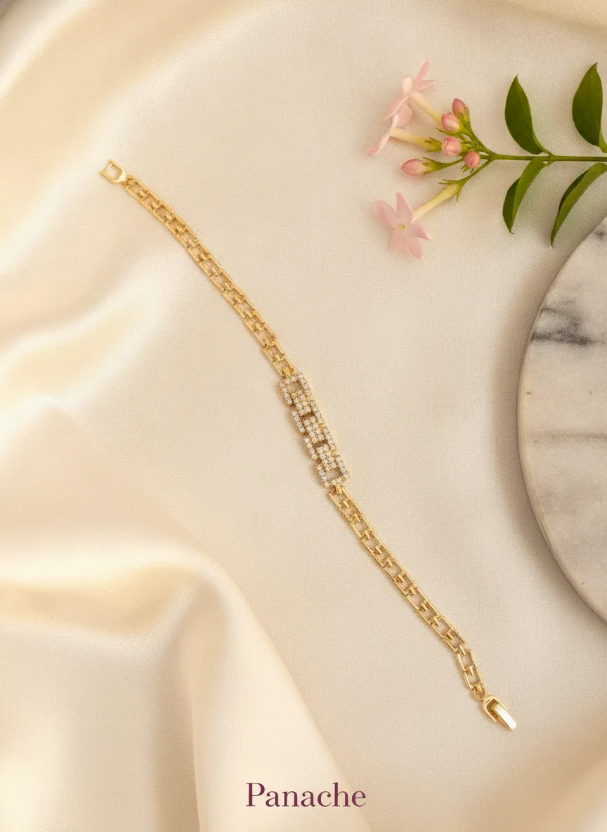Gold Link Tennis Bracelet