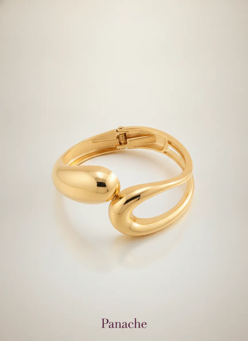 Golden Sculpted Twist Bracelet