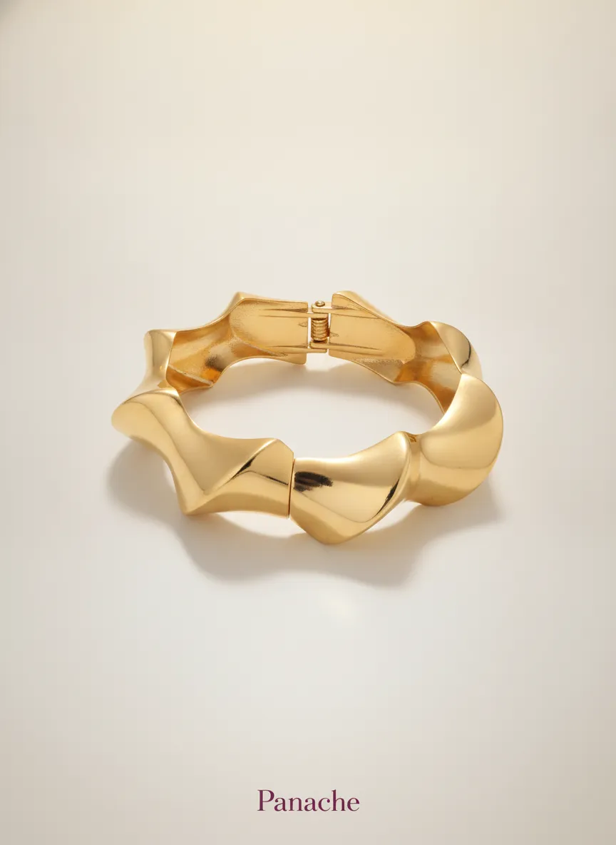 Golden Bamboo Cuff Bracelet