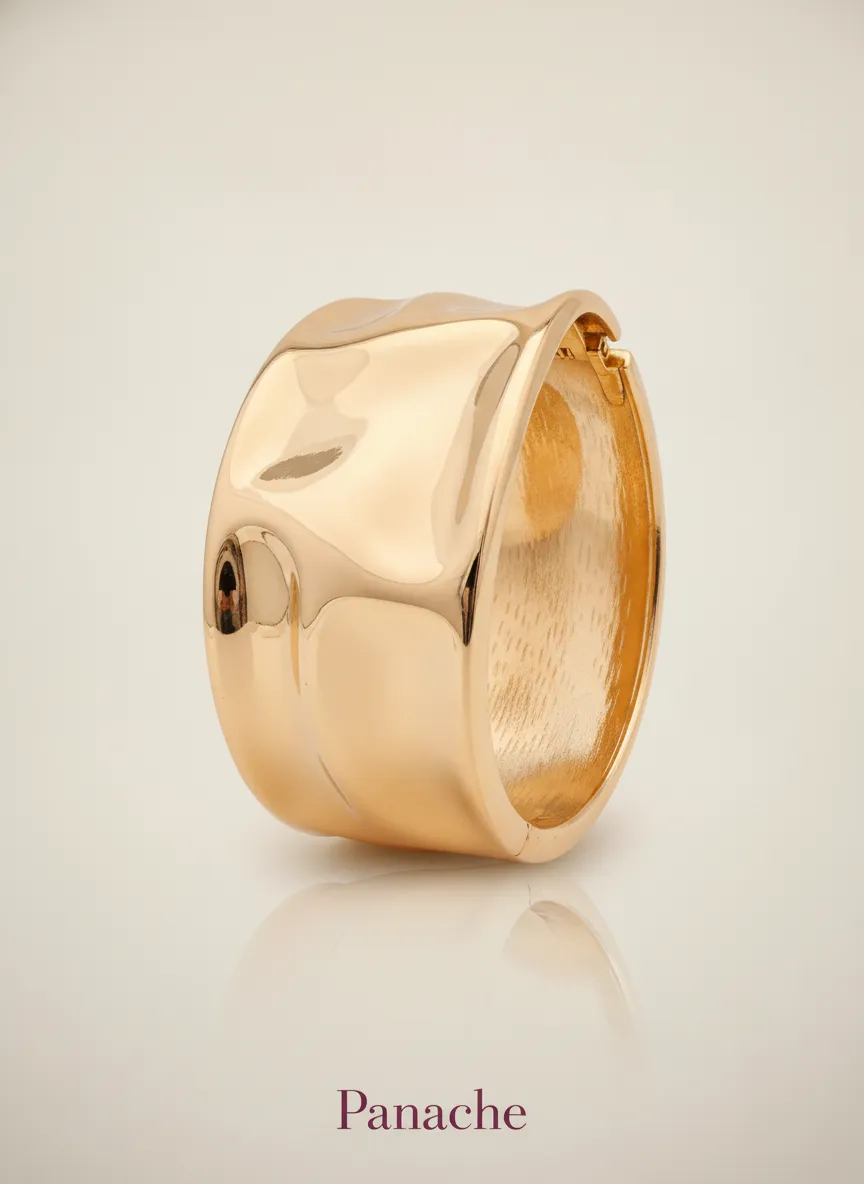Gold Sculpted Cuff Bracelet