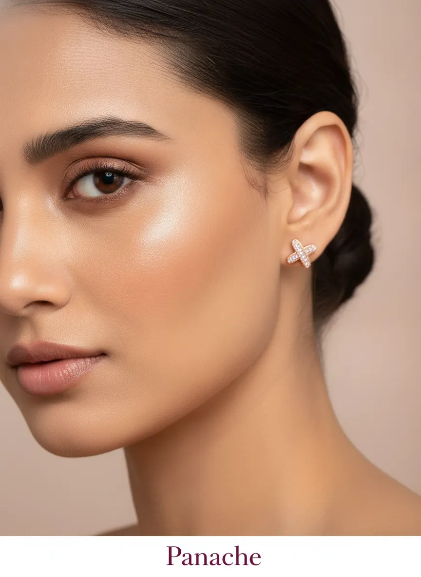 Gold Criss-Cross Stud Earrings