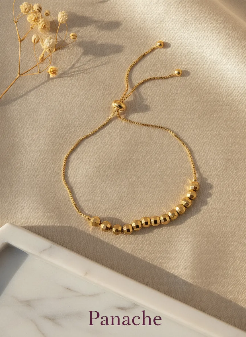 Golden Faceted Bead Bracelet