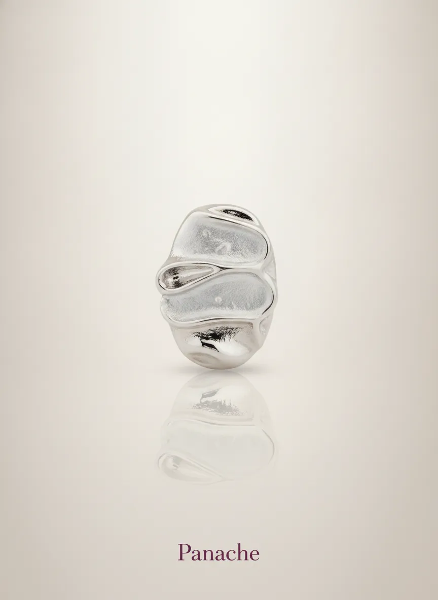 Silver Sculpted Chunky Stud Earrings