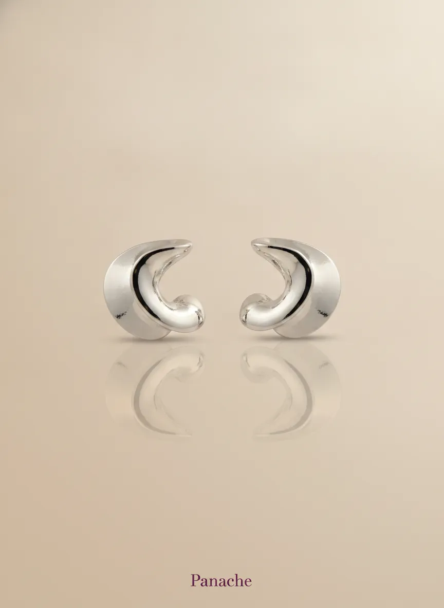 Silver Swirl Statement Studs