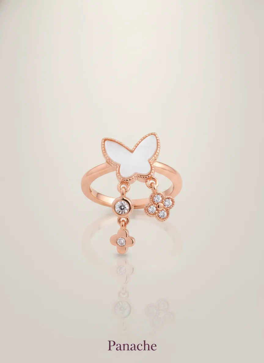Butterfly Charm Adjustable Ring