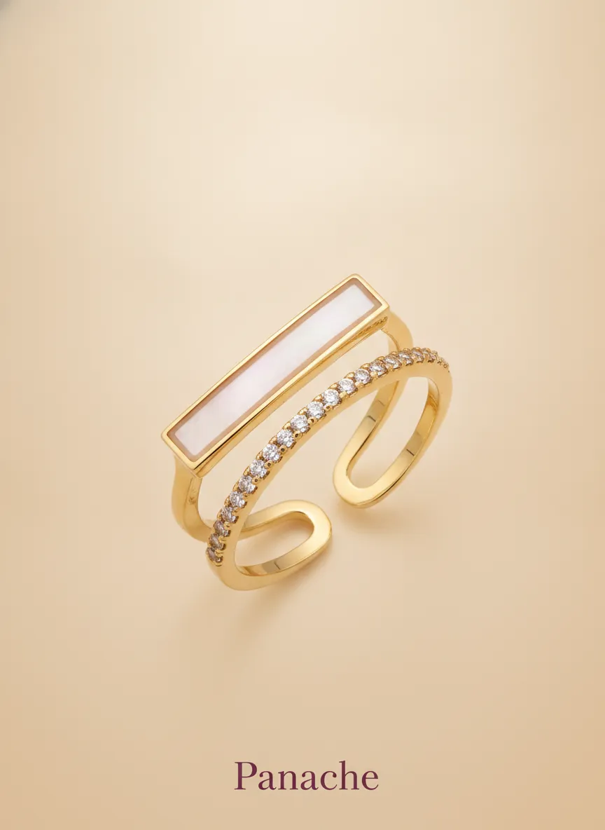 Mother Of Pearl Bar Ring