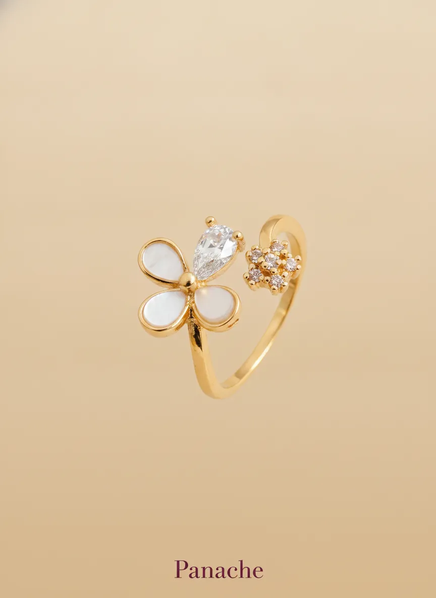 Floral Bloom Adjustable Ring