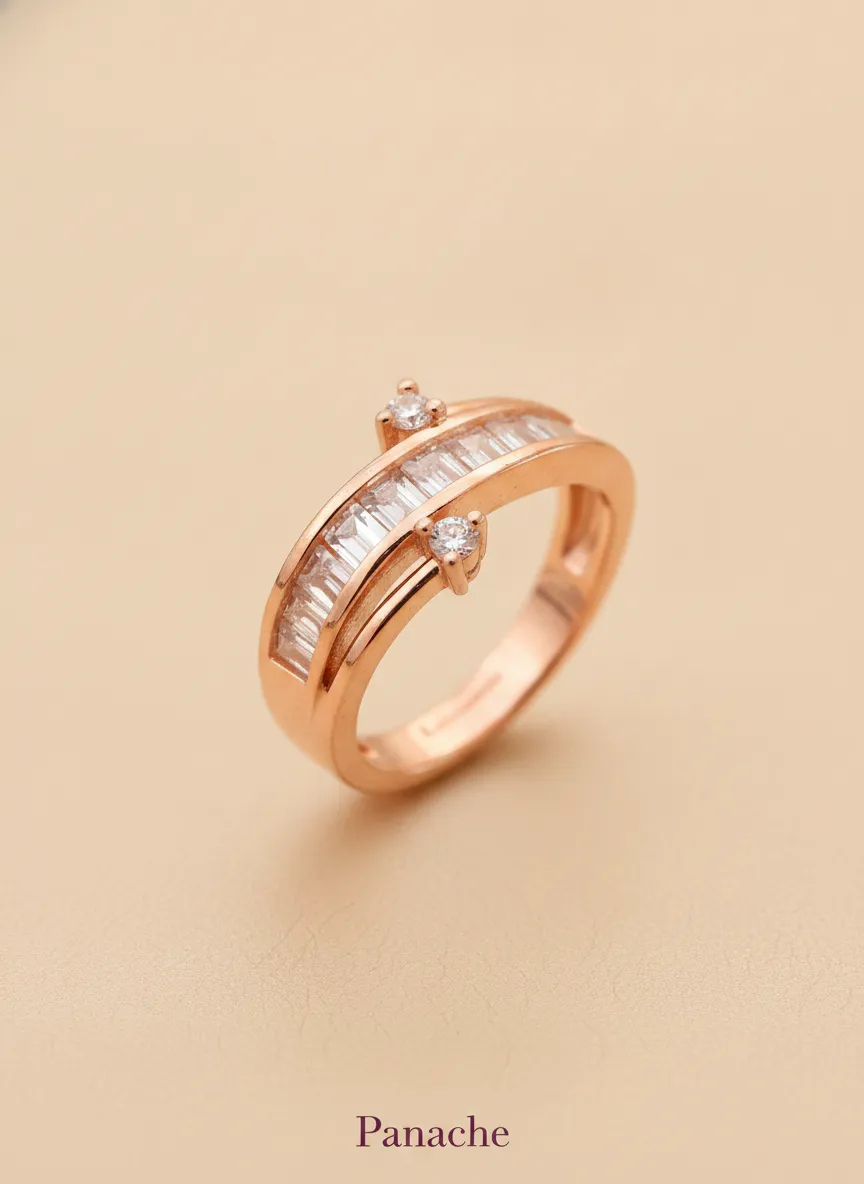Rose Gold Solitaire Band Ring