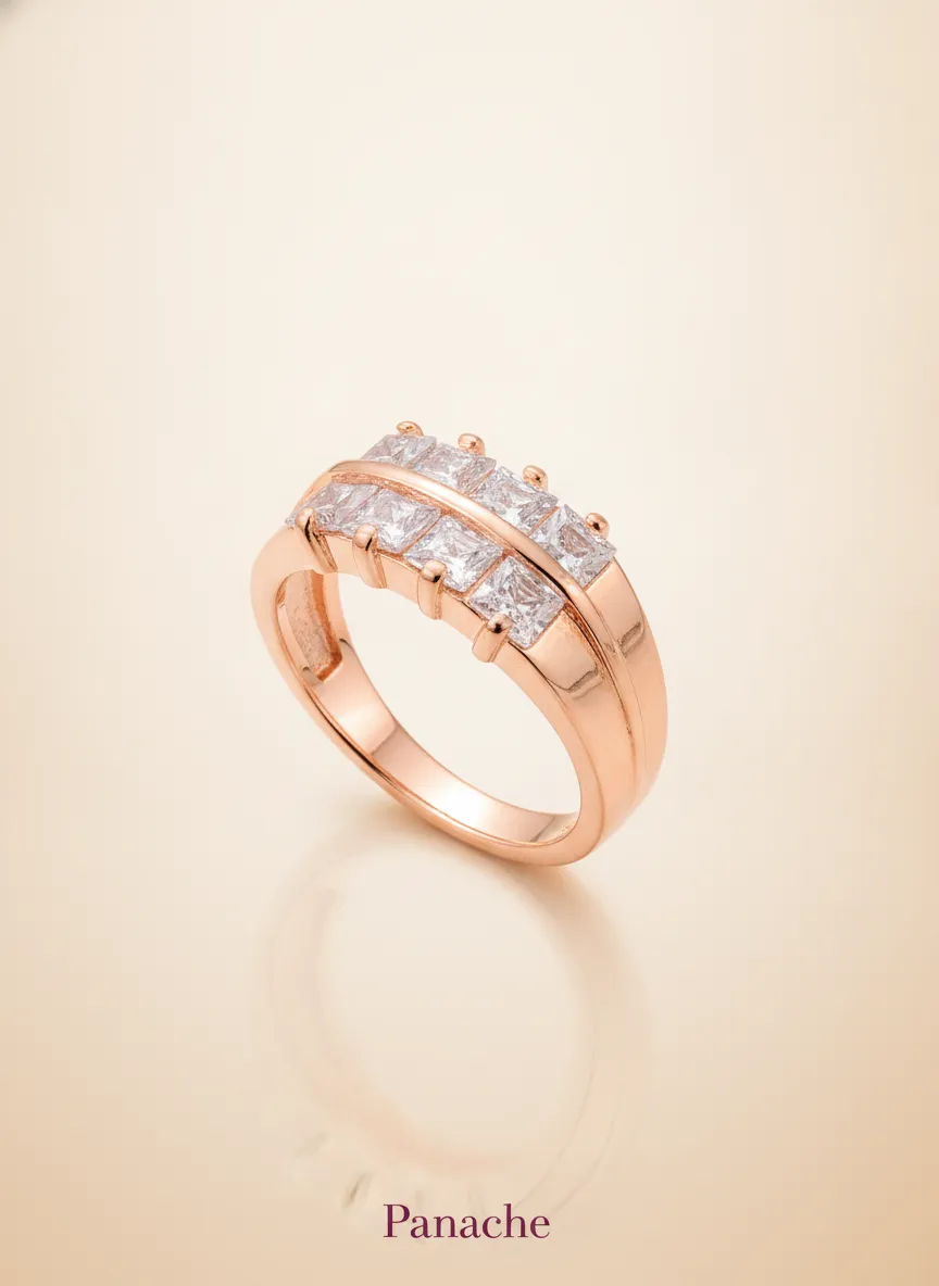 Rose Gold Dual Row Ring