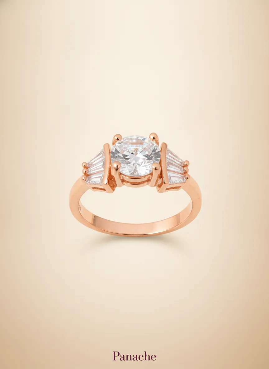 Rose Gold Solitaire Sparkle Ring