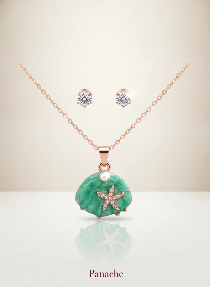 Emerald Sea Star Pendant Set