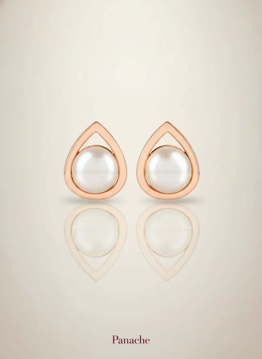 Ivory Teardrop Stud Earrings