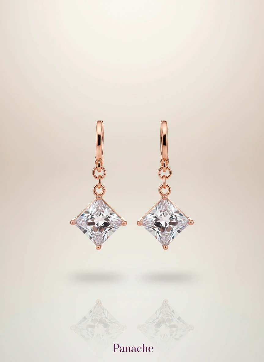 Gold Crystal Drop Earrings