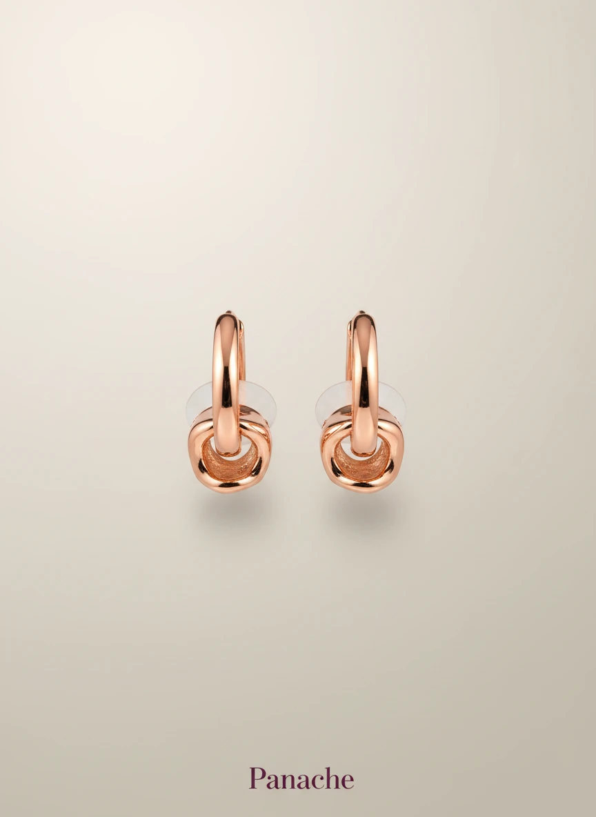 Rose Gold Twist Hoop Earrings
