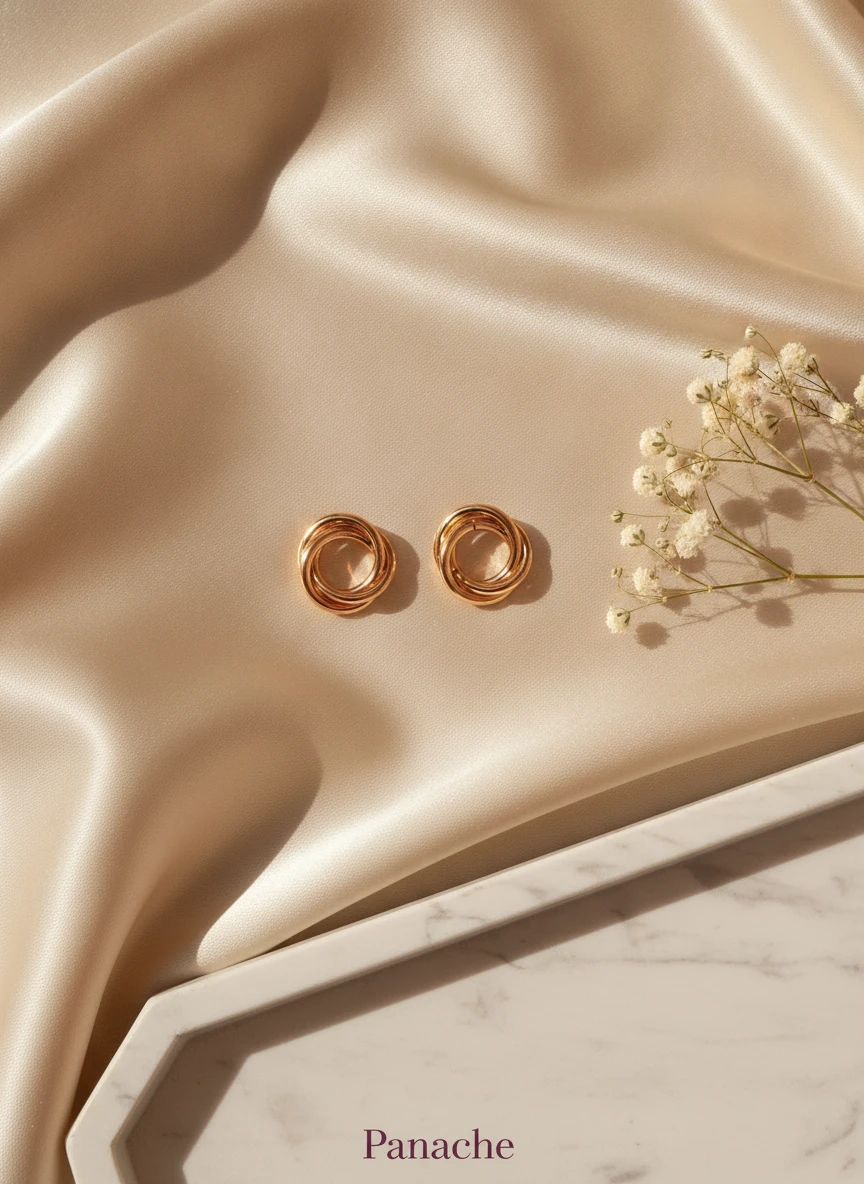 Twisted Knot Gold Stud Earrings