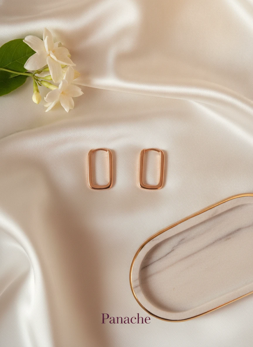 Gold Oval Hoop Earrings