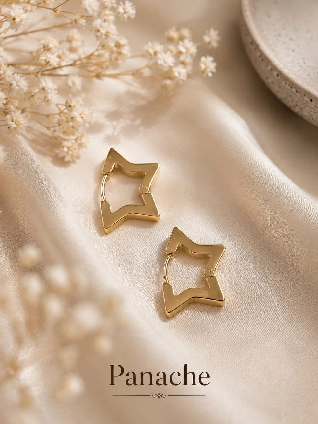 Sculpted Zigzag Gold Hoops