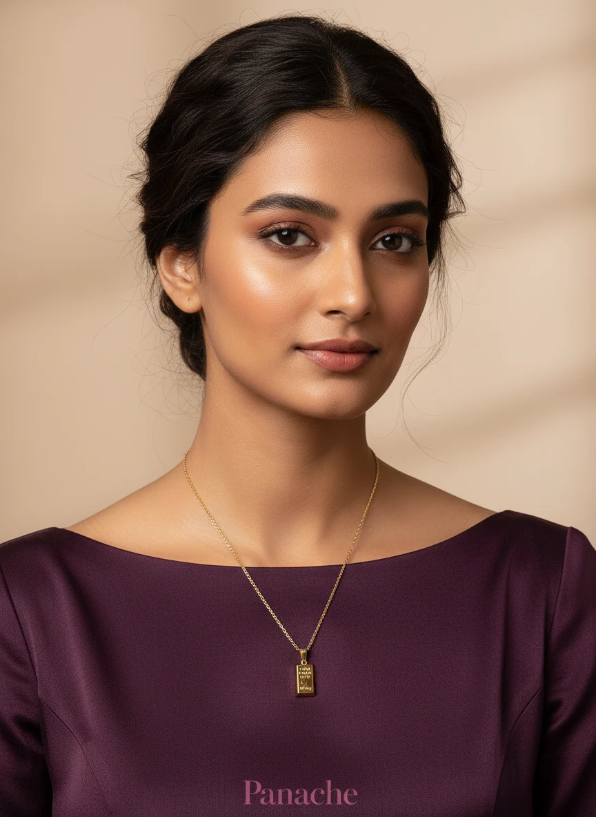 Gold Bar Pendant Necklace
