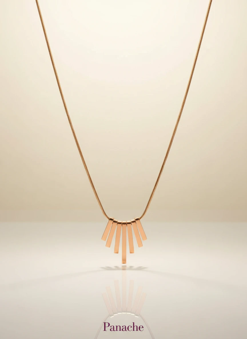 Golden Cascade Bar Necklace