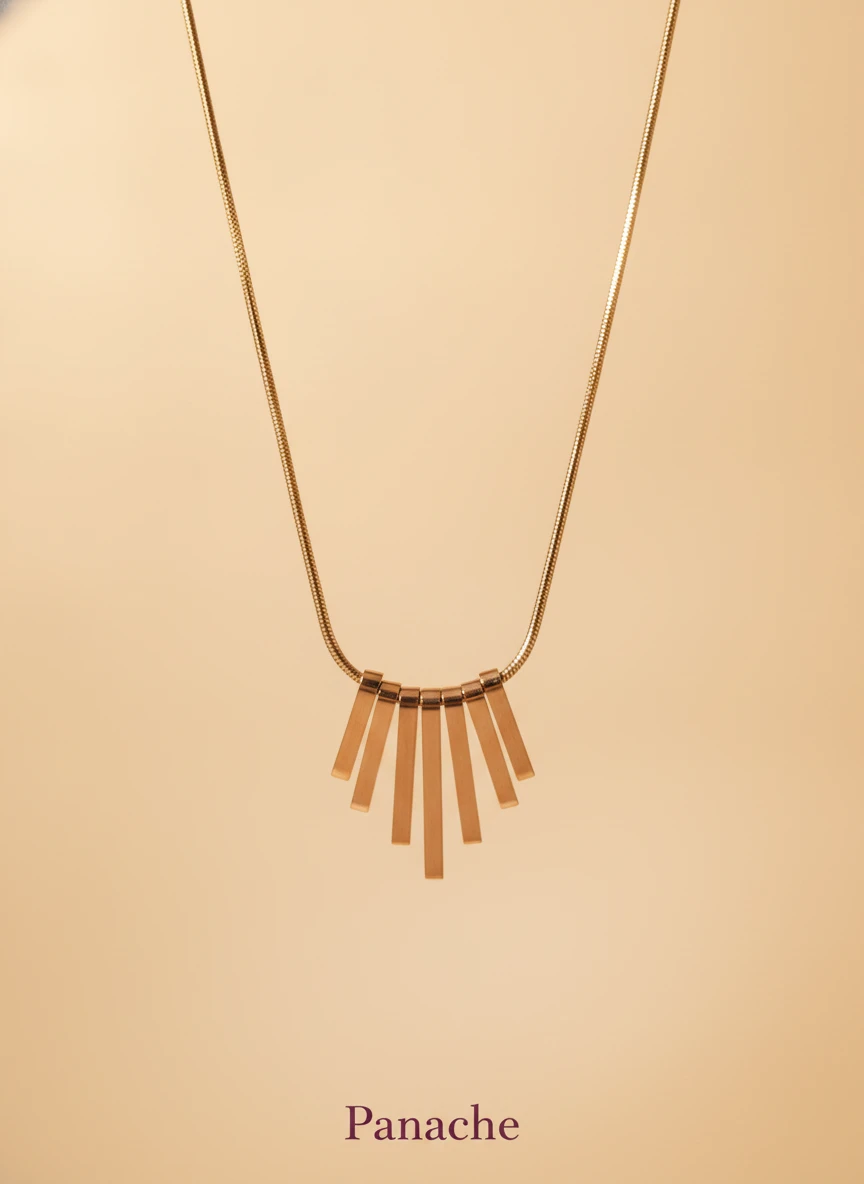Golden Cascade Bar Necklace