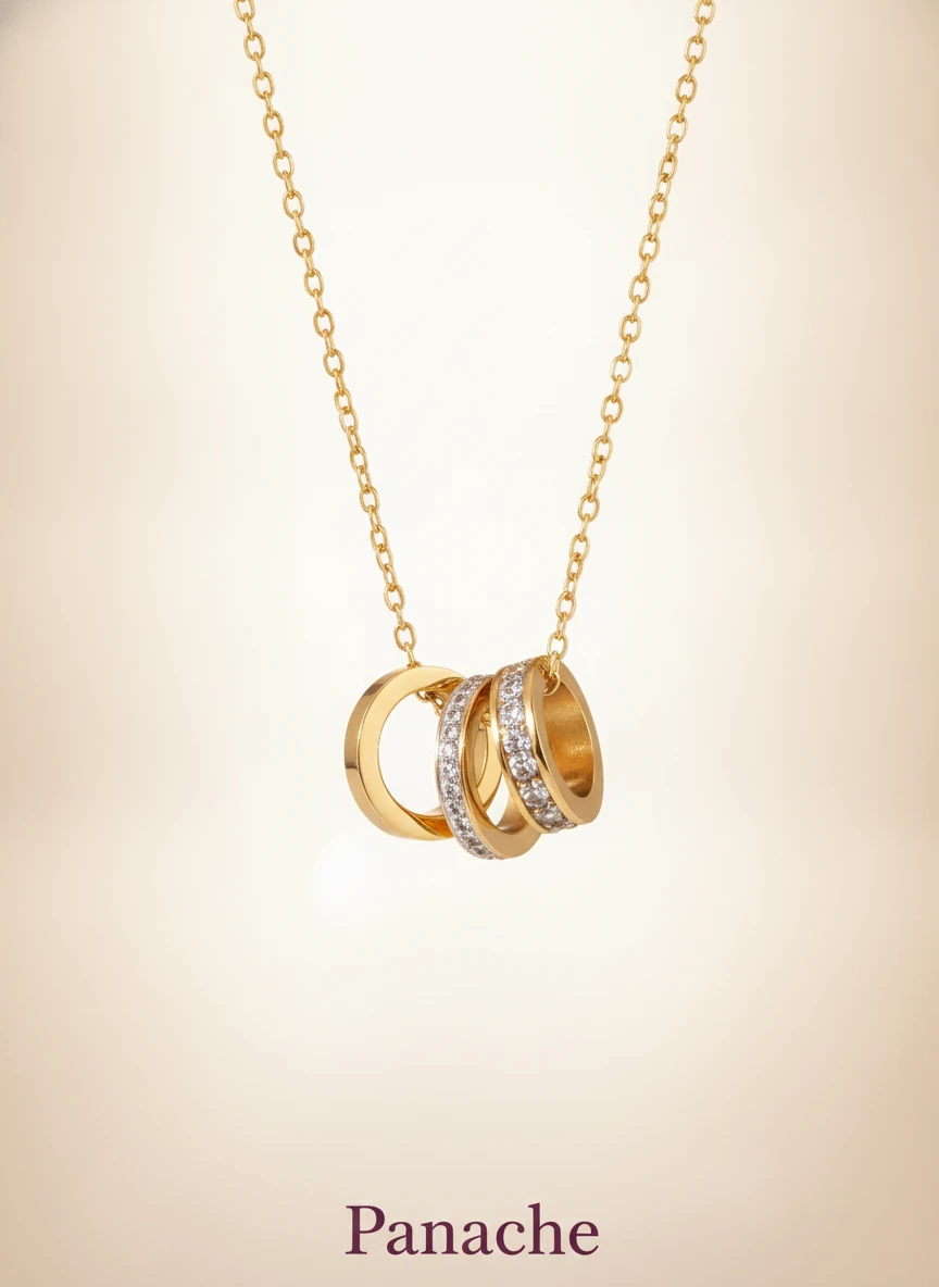 Triple Ring Pendant Necklace